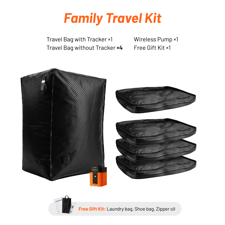 YOYOVAC Family Travel Compression Bag Kit with Tracker & Wireless Pump